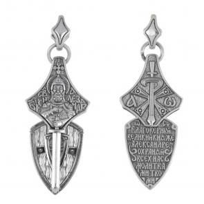 Подвеска Алекандр Невский из черненого серебра Иордань Б-П-413 Александр Невский фото